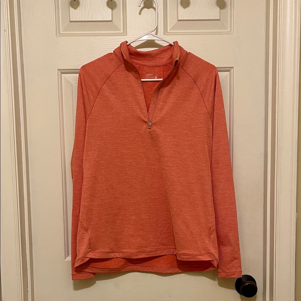 Jockey Women's Quarter-Zip Sweatshirt in Orange